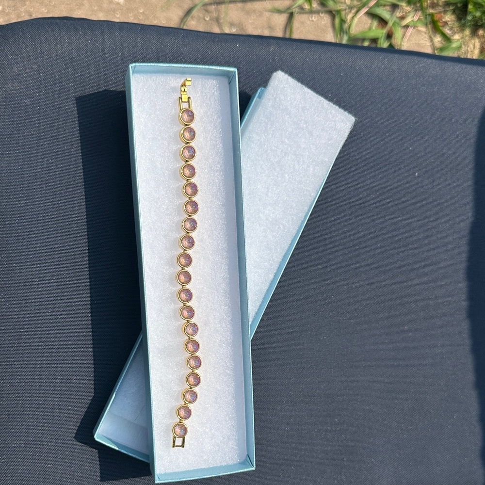 Touchstone Crystal Gold Bracelet with Purple Gems